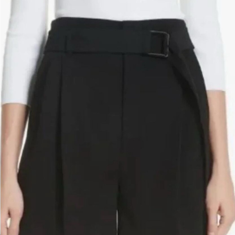 Vince Black High Rise Japanese Crepe Pleated Front Dressy Shorts Women's 6